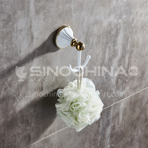 Bathroom bathroom pendant coat hook/single hook/coat hook European style coat hook white gold-plated MY80301-1 white